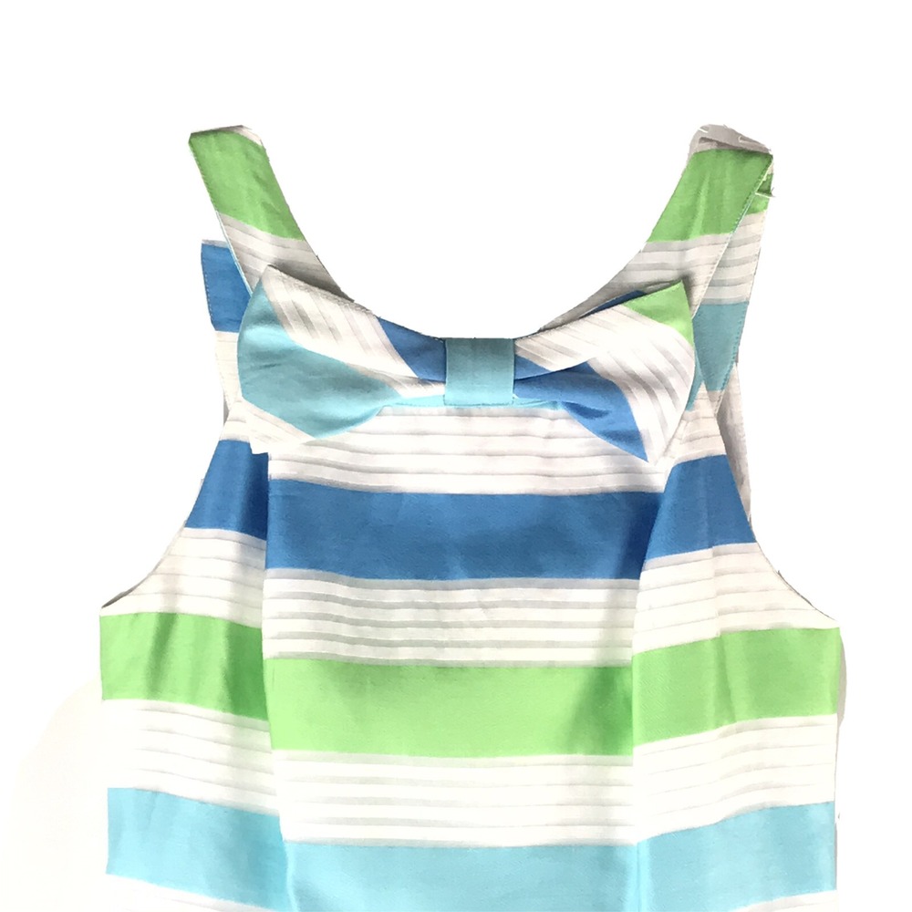 Lilly Pulitzer Henley Corded Organza Striped Sheath Dress Bow Neck‎ Women's OO - Picture 2 of 7